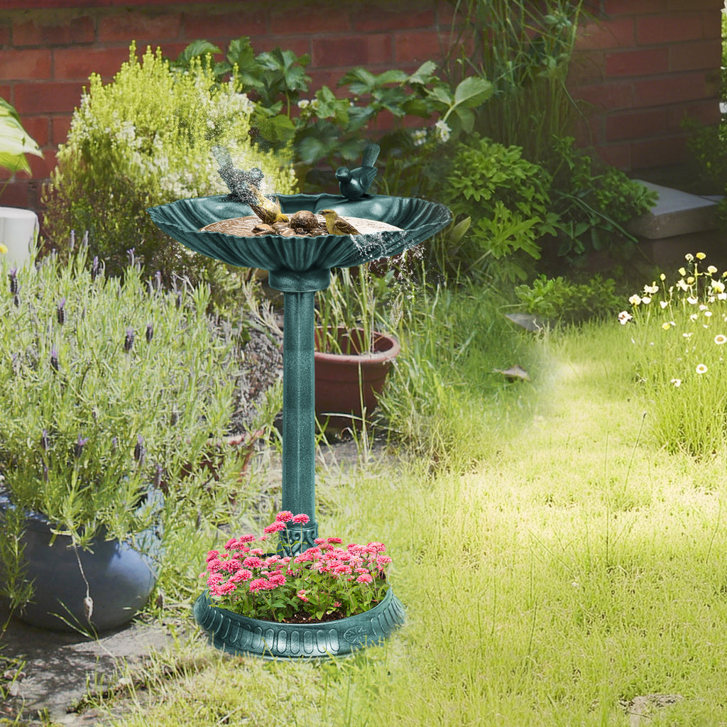 32" Decorative Bird Bath with Dual Basins and Bird Statues – view 9