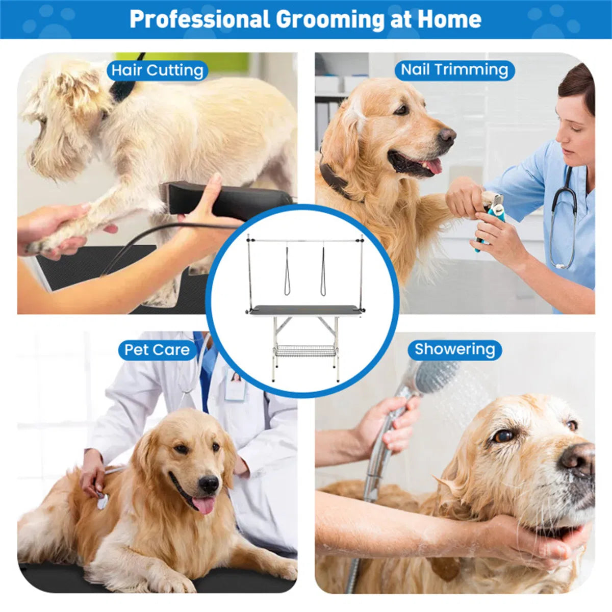 Foldable Pet Grooming Table with Adjustable Arms – view 10