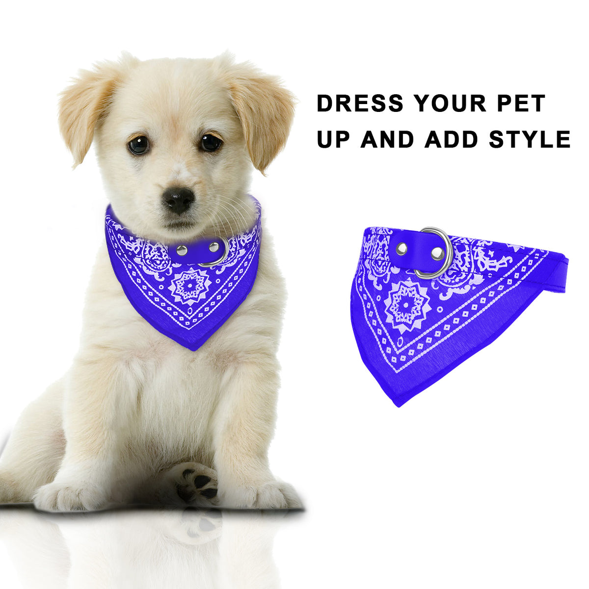 Adjustable Bandana Leather Pet Collar for Dogs and Cats – view 7