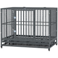 Heavy Duty Dog Crate Metal Cage with Wheels – Grey Vein / 1140x770x230 mm