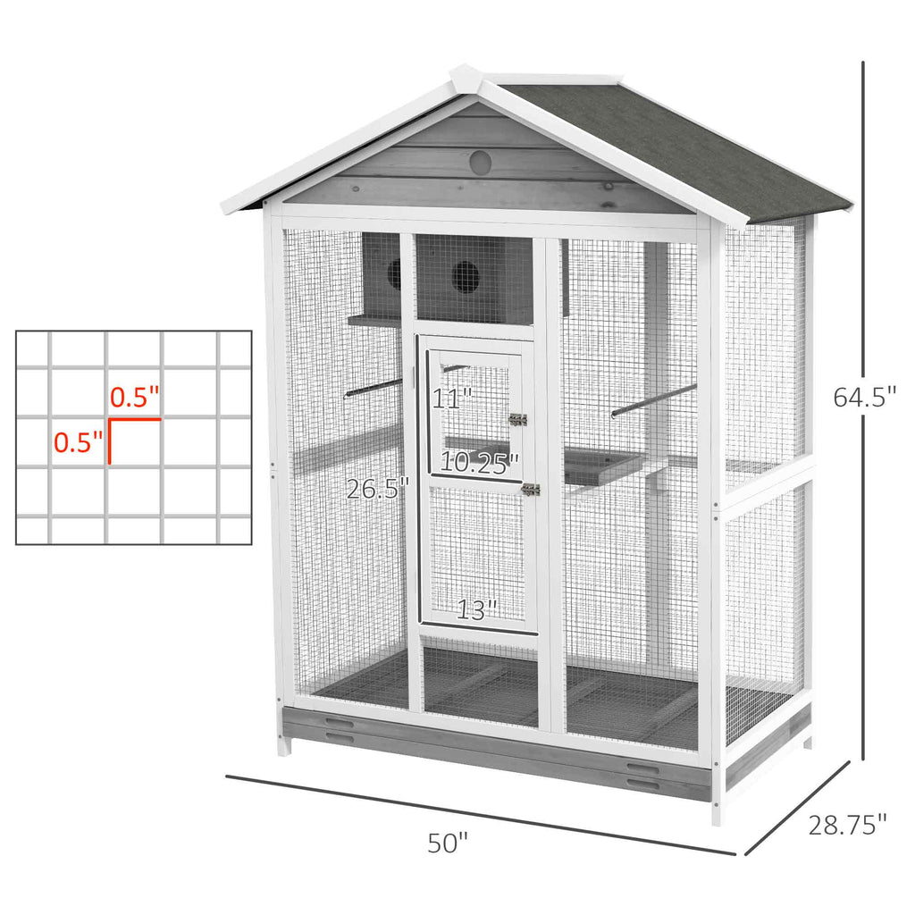 Wooden Bird Cage Aviary with Perches and Slide-Out Tray – view 8