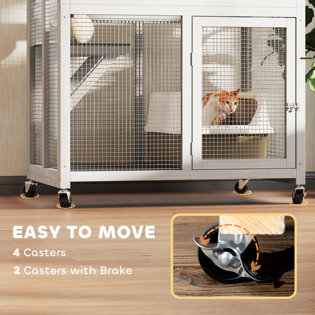 Wooden Catio Outdoor Cat Enclosure with Weather Protection – view 7