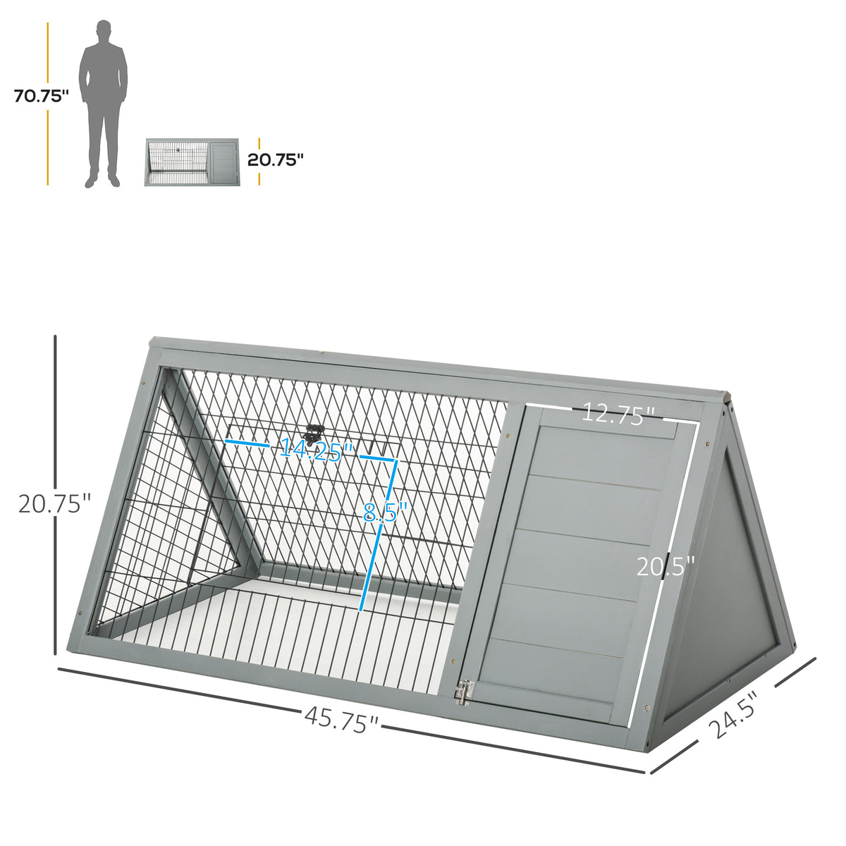 Outdoor Rabbit Hutch with Run for Small Animals – view 9