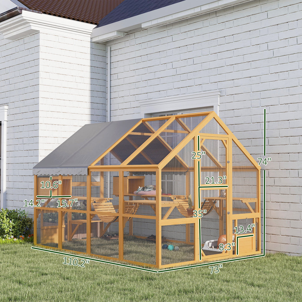 Wooden Catio Outdoor Cat Enclosure for Cats – view 9