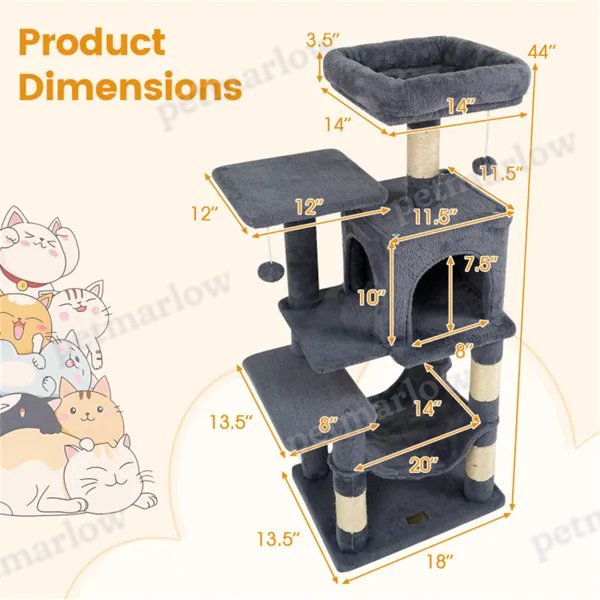 Multi-Level Cat Tree With Hammock for Play and Rest – view 3