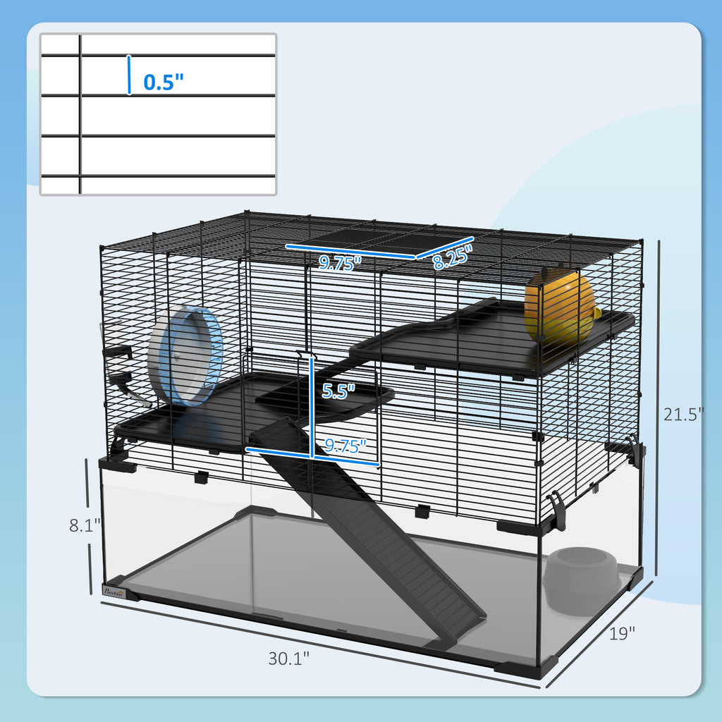 Hamster Cage with Glass Basin for Small Pets – view 7