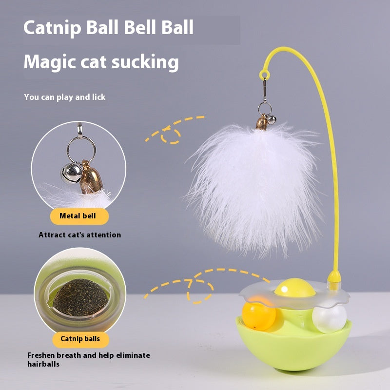 Cat Interactive Toy Funny Tumbler Toy Kitten Exercise Catching Leaky Food Ball Teaser Feather Wand Toys For – view 8