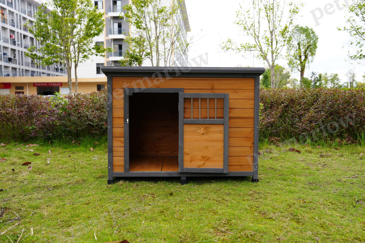 Large Solid Wood Dog House with Waterproof Roof – view 4