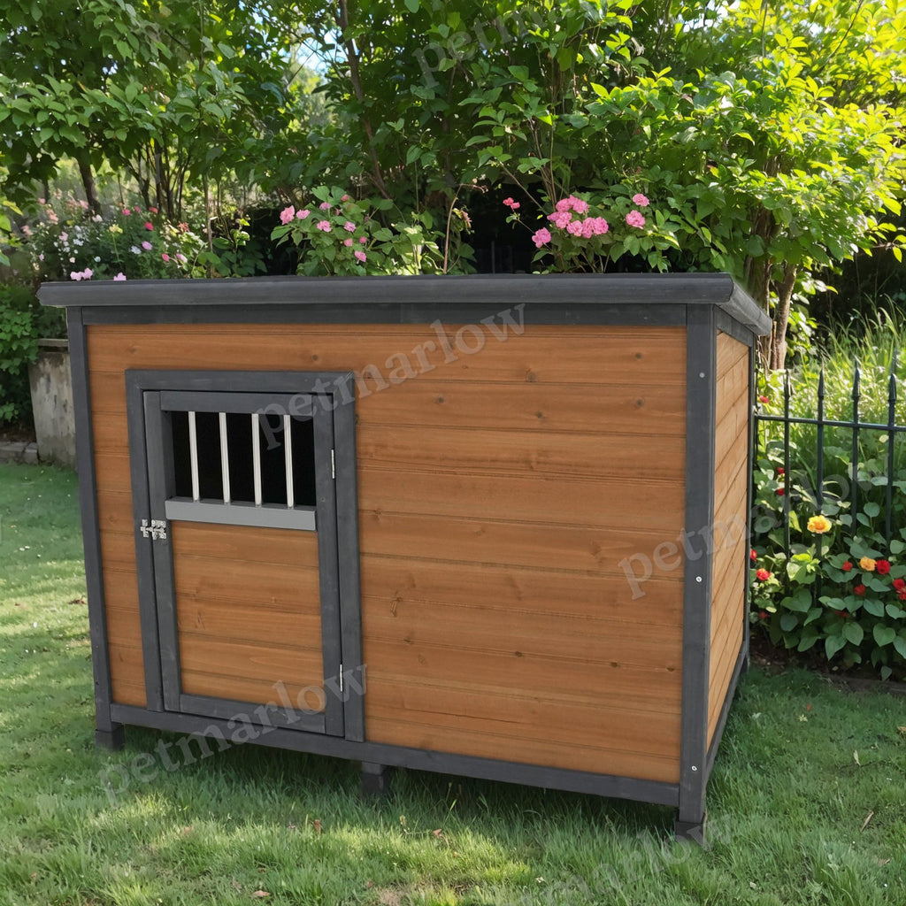 Large Solid Wood Dog House with Waterproof Roof – view 6