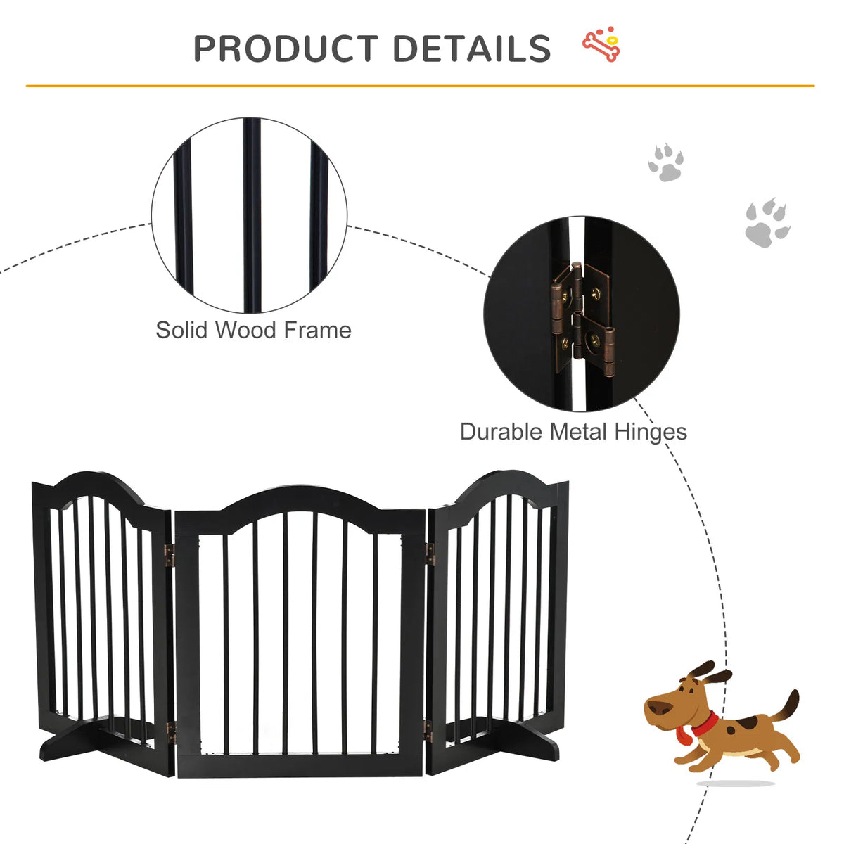 24" Foldable Freestanding Dog Gate for Small Dogs – view 7