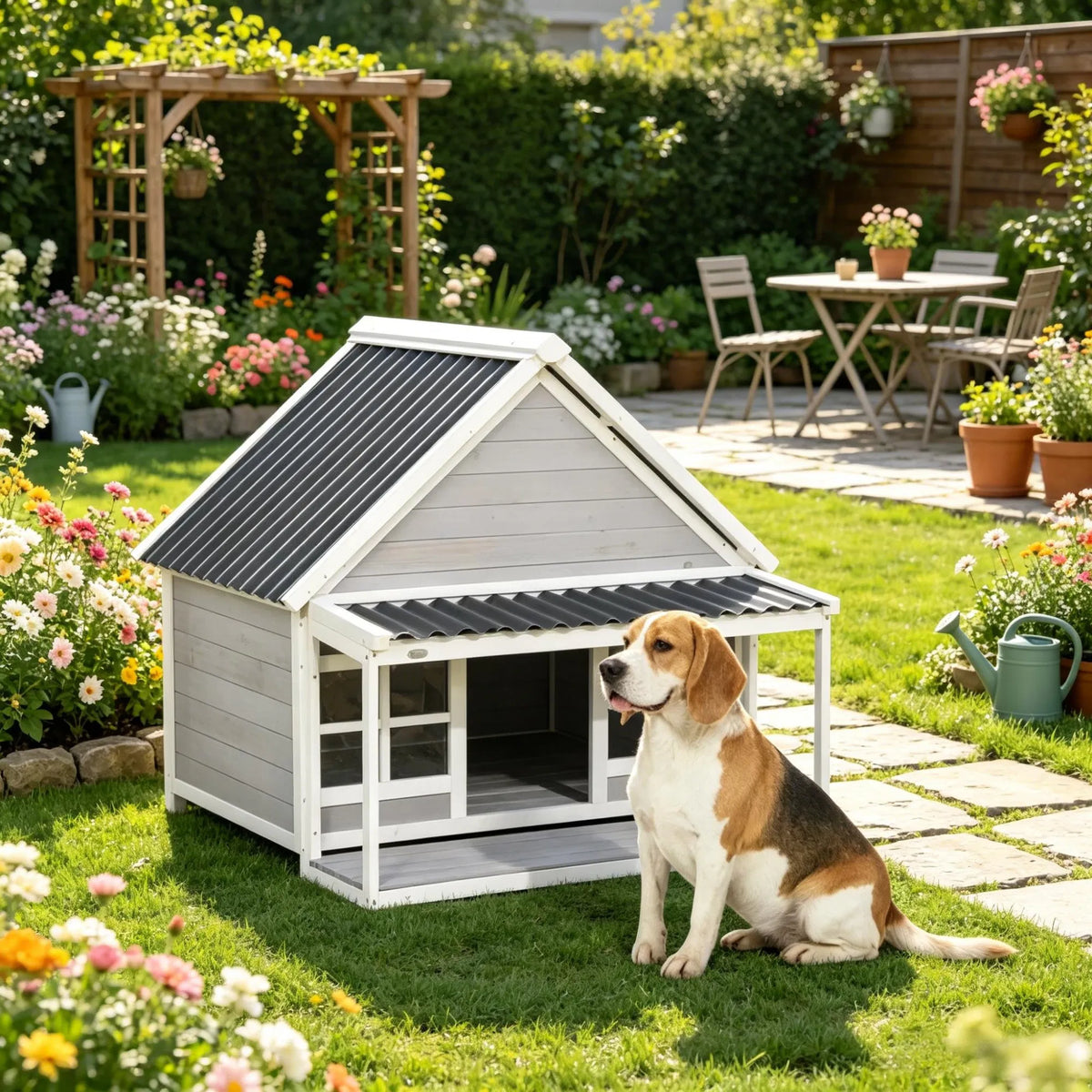 Wooden Dog House with Porch – view 7