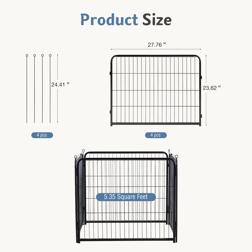 Foldable Metal Pet Fence with Door for Indoor and Outdoor Use – view 11