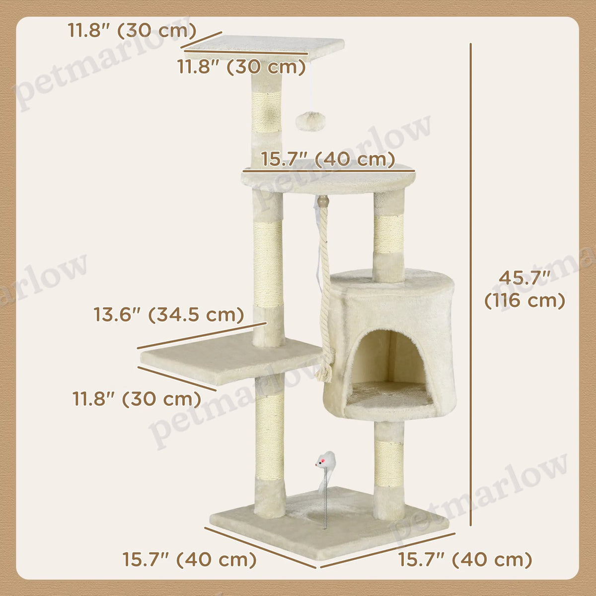 46" Multi Level Cat Tree Activity Center – view 4