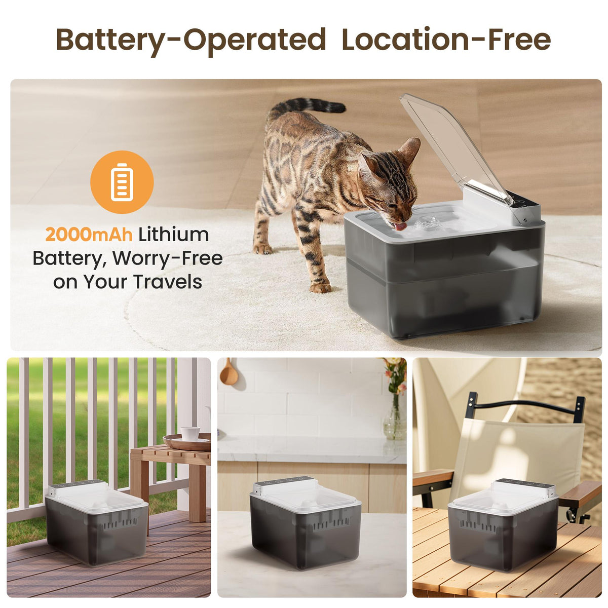 Wireless Charging Cat Water Fountain – view 13