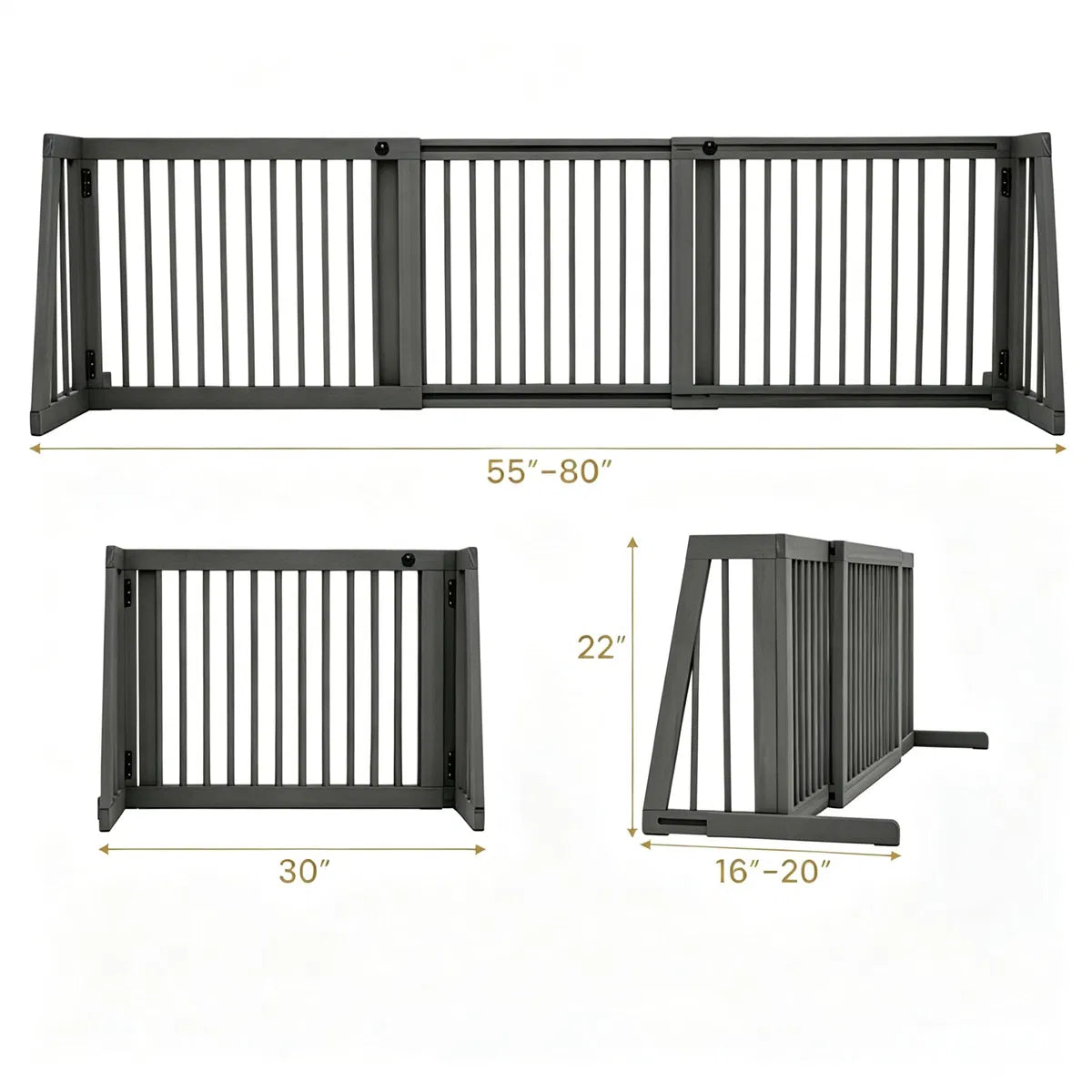 Adjustable Expandable Wooden Pet Gate for Dogs – view 11