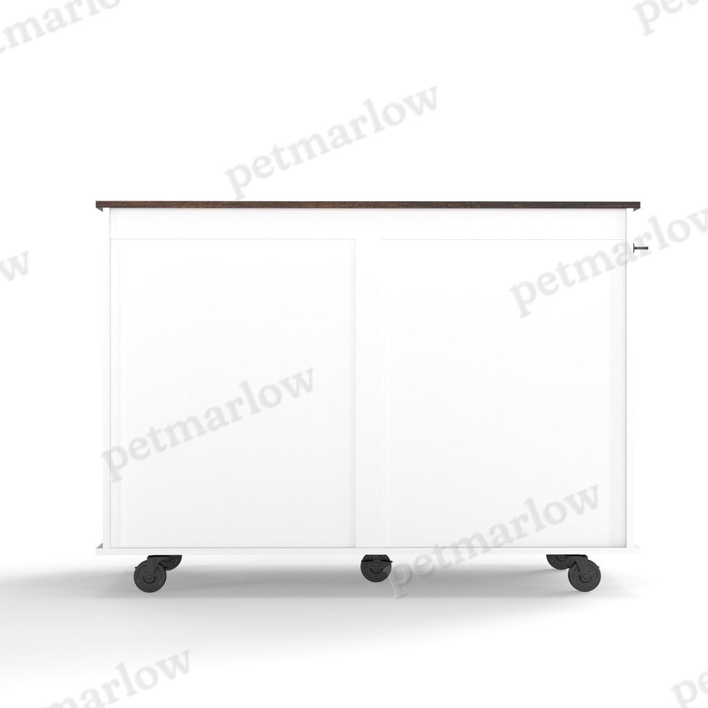 Mobile Dog Crate with Flip-Top Feeding Door – view 6