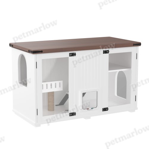 Large Cat Litter Box Enclosure with LED Light – view 5