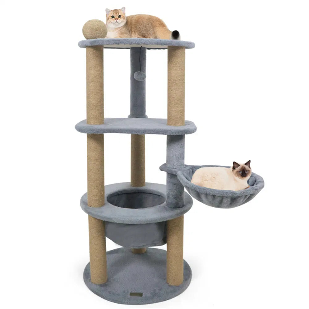 47" Cat Tower for Relaxation and Play in Light Grey – view 2