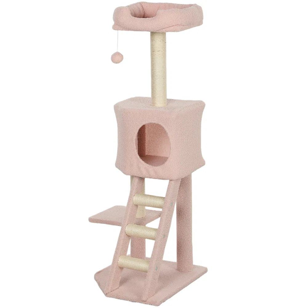 47" Tall Cat Tree Tower with Condo and Scratching Posts – Pink