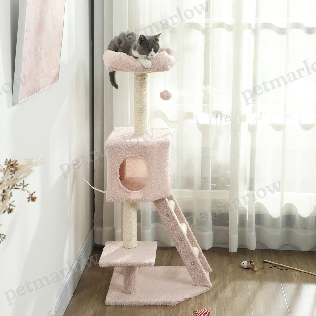 47" Tall Cat Tree Tower with Condo and Scratching Posts – view 6