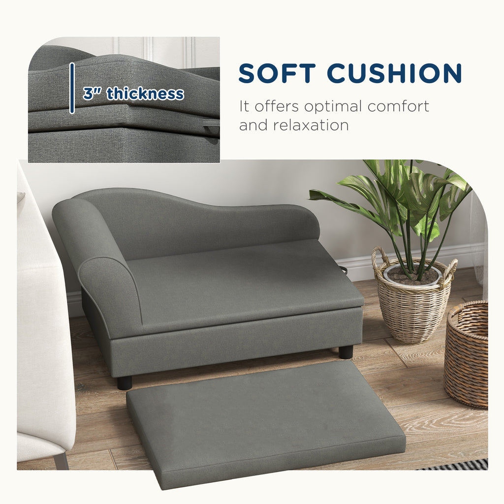 Pet Sofa Dog Sofa for Small Dogs with Storage, Gray – view 8