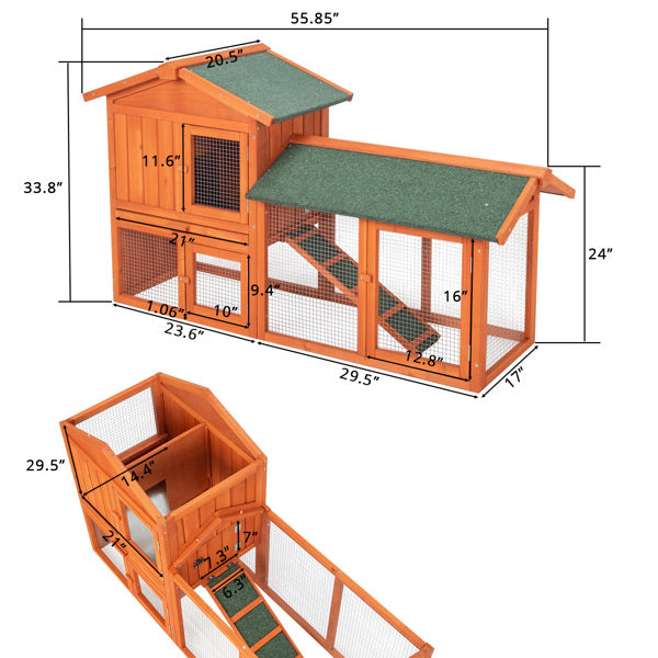 Wooden Chicken Coop and Rabbit Hutch for Small Animals – view 9