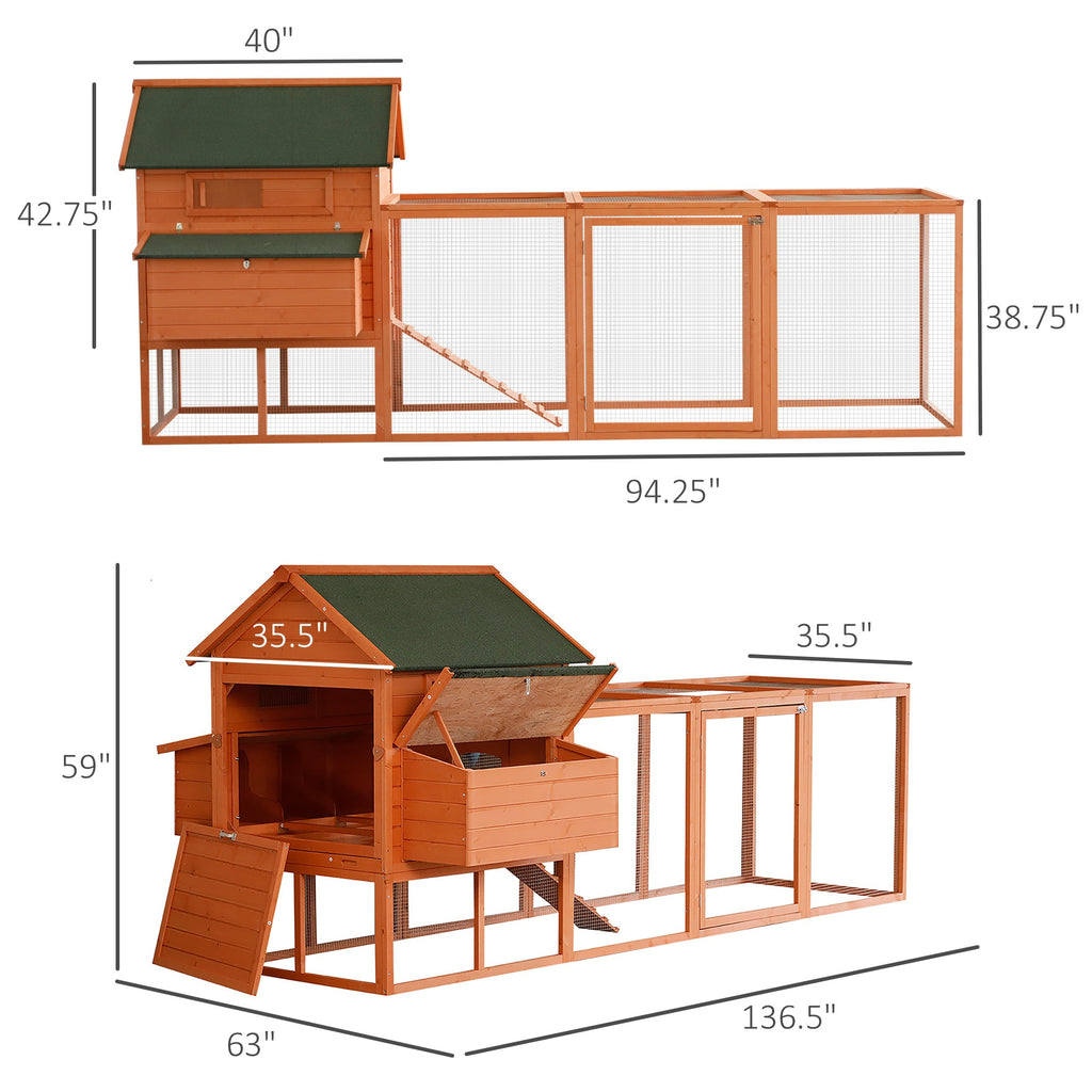 Large Chicken Coop with Nesting Box and Outdoor Run – view 9