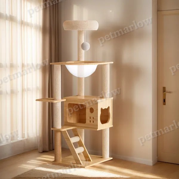 48.8' Modern Cat Tower with Sisal Scratching Posts – view 3