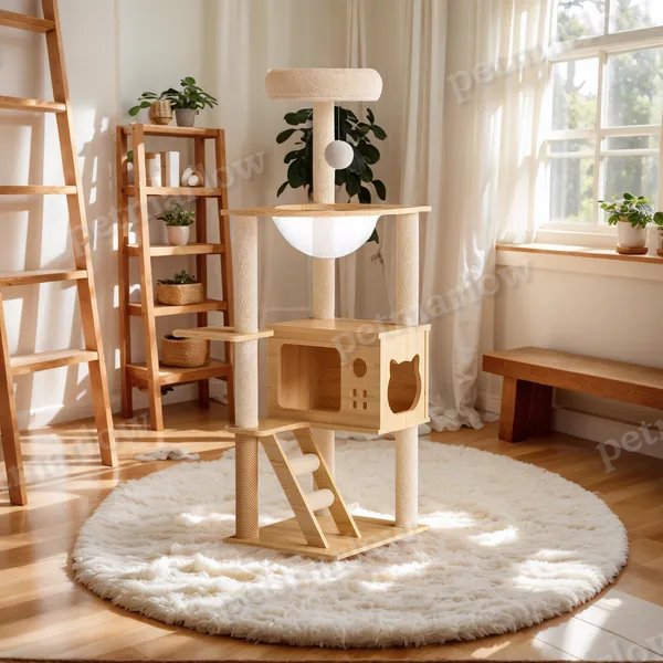 48.8' Modern Cat Tower with Sisal Scratching Posts – view 6