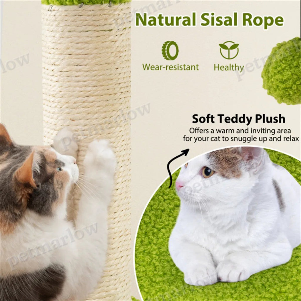 48" Cat Tree with Tropical Leaves for Play and Relaxation – view 5