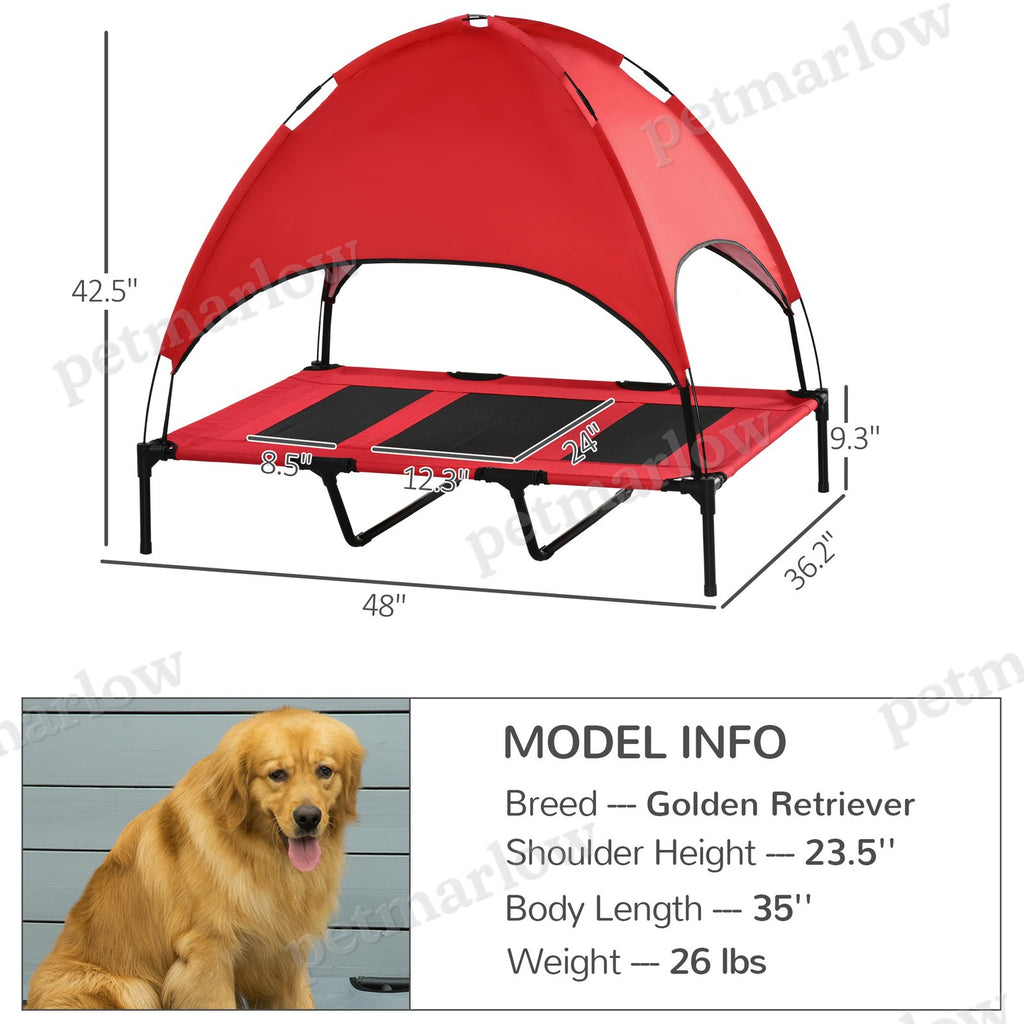 Elevated Portable Dog Cot Cooling Bed with Canopy – view 3
