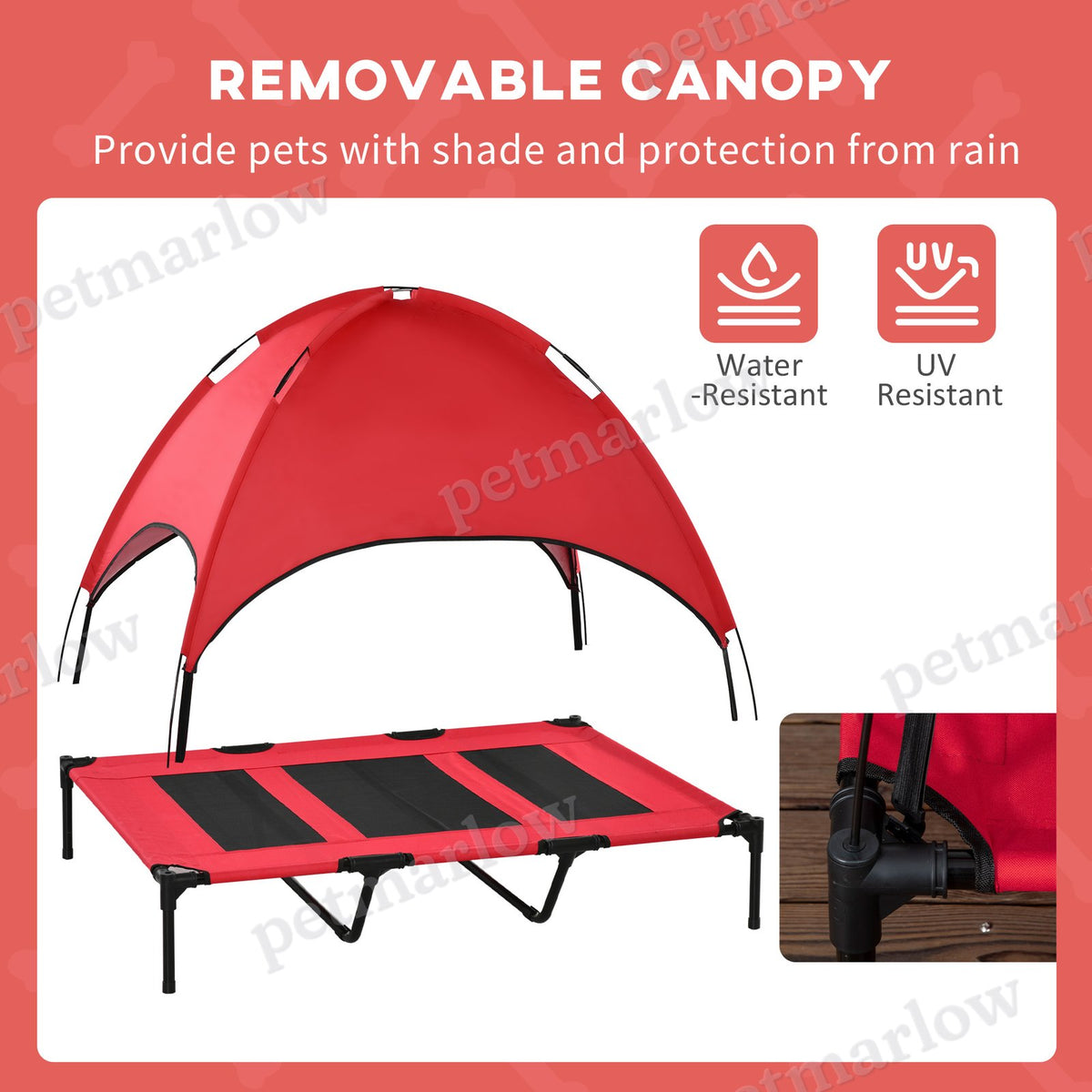 Elevated Portable Dog Cot Cooling Bed with Canopy – view 4