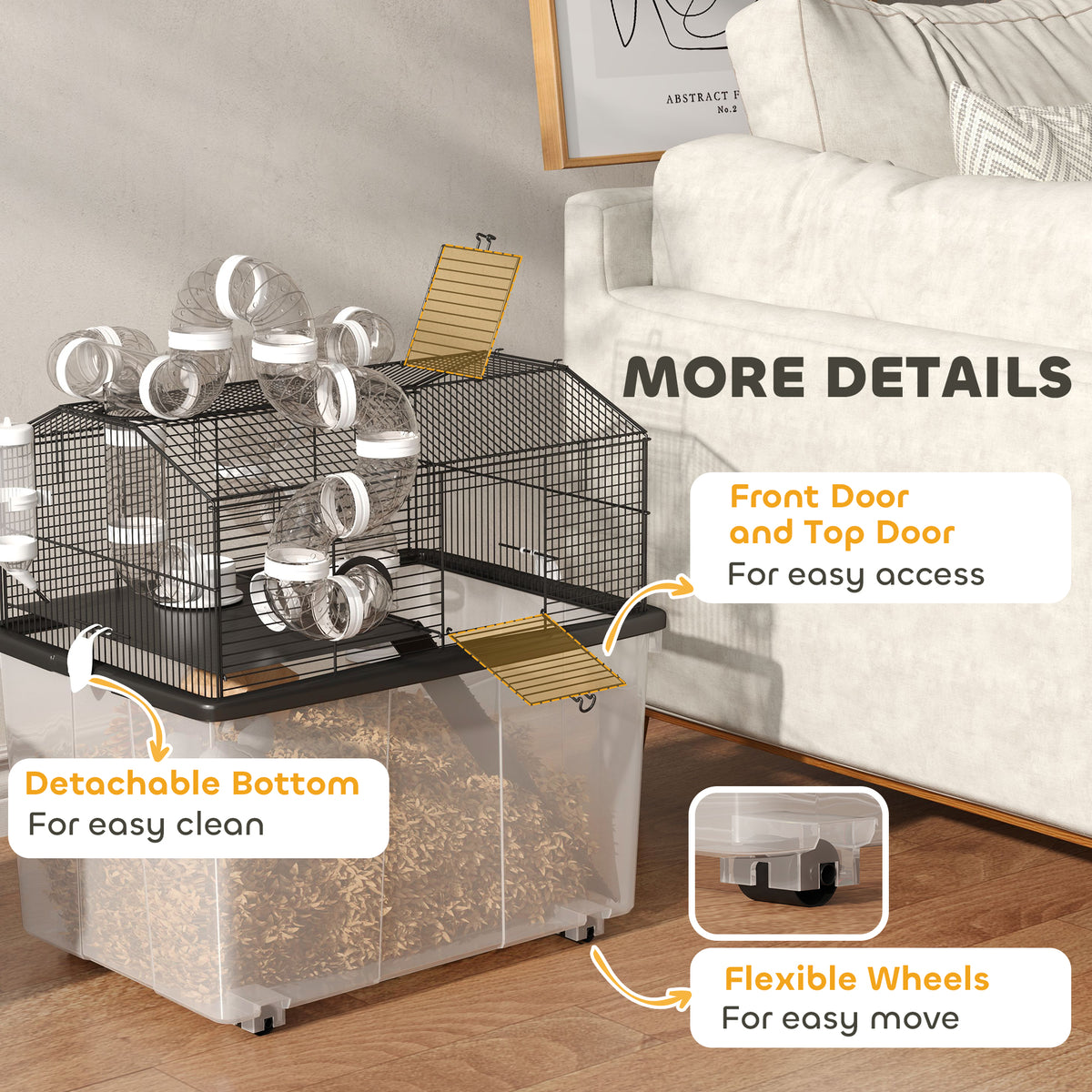2 Tier Hamster Cage with Tube System and Accessories – view 7