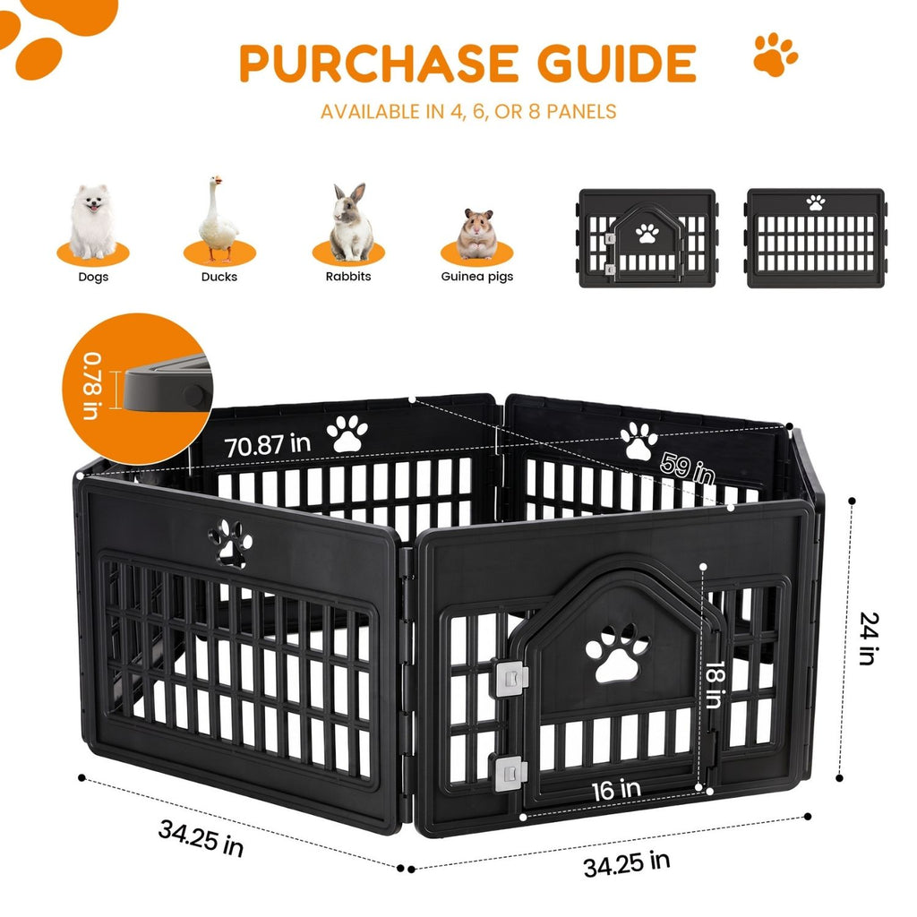 Plastic Pet Guardrails With Movable Enclosure for Small Pets – view 12