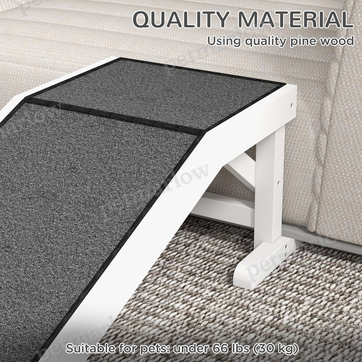 49" Pet Ramp for Dogs & Cats with Non-Slip Carpet, White – view 4