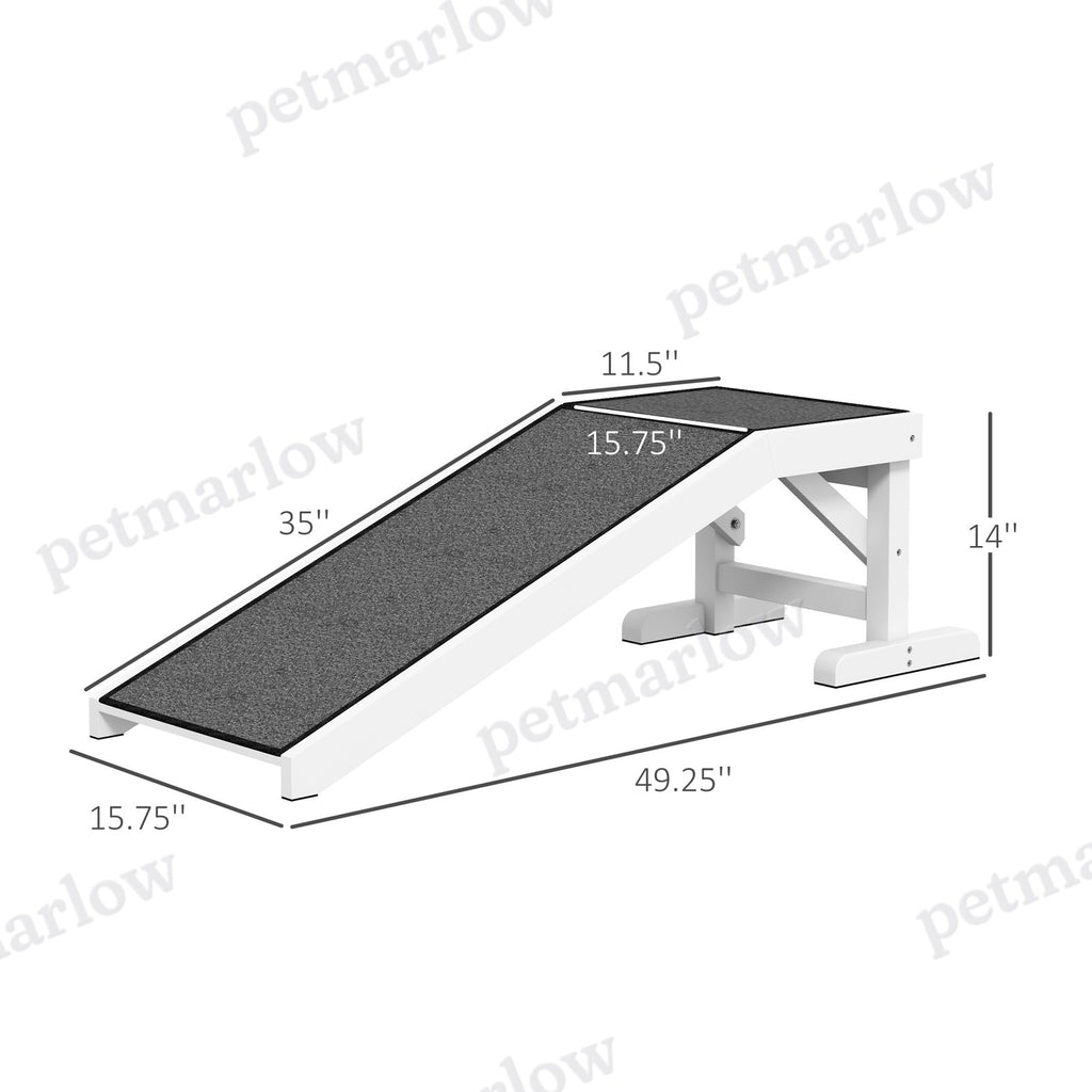 49" Pet Ramp for Dogs & Cats with Non-Slip Carpet, White – view 5