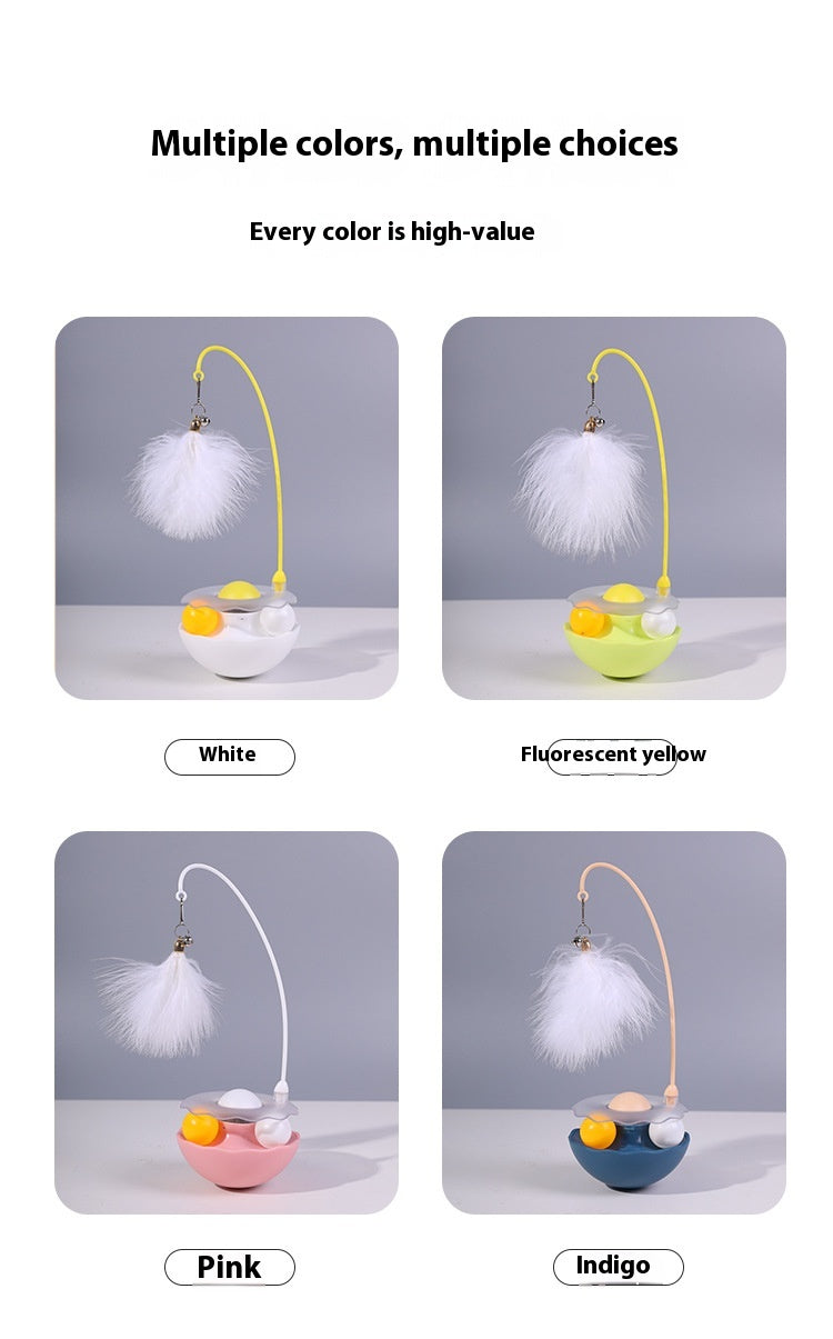 Cat Interactive Toy Funny Tumbler Toy Kitten Exercise Catching Leaky Food Ball Teaser Feather Wand Toys For – view 10