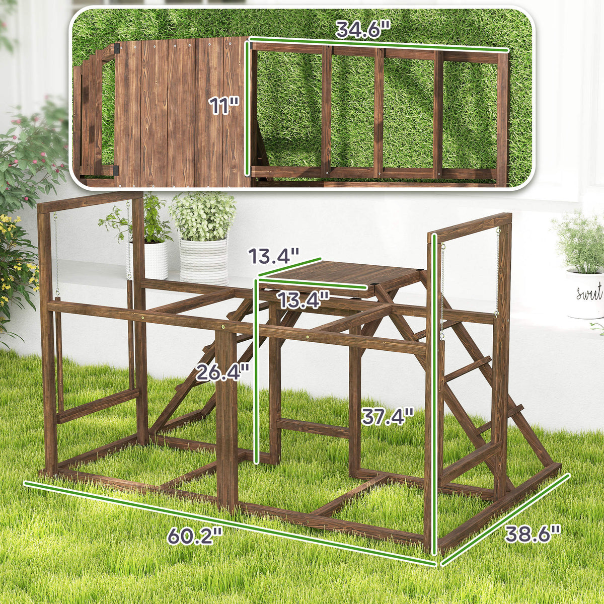 Chicken Activity Play Set with Swings and Perches – view 7