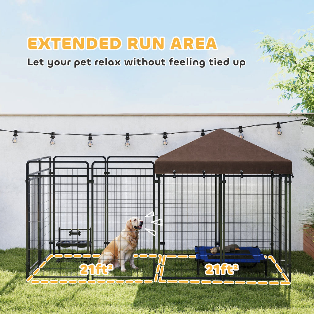 Outdoor Dog Kennel with Waterproof Canopy for Comfort – view 8