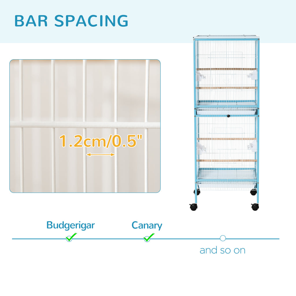 2-In-1 Bird Cage Aviary for Parakeets with Wheels – view 9