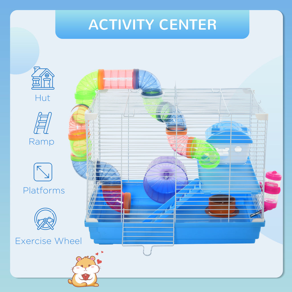 2-Level Hamster Cage with Exercise Wheel and Play Tubes – view 8