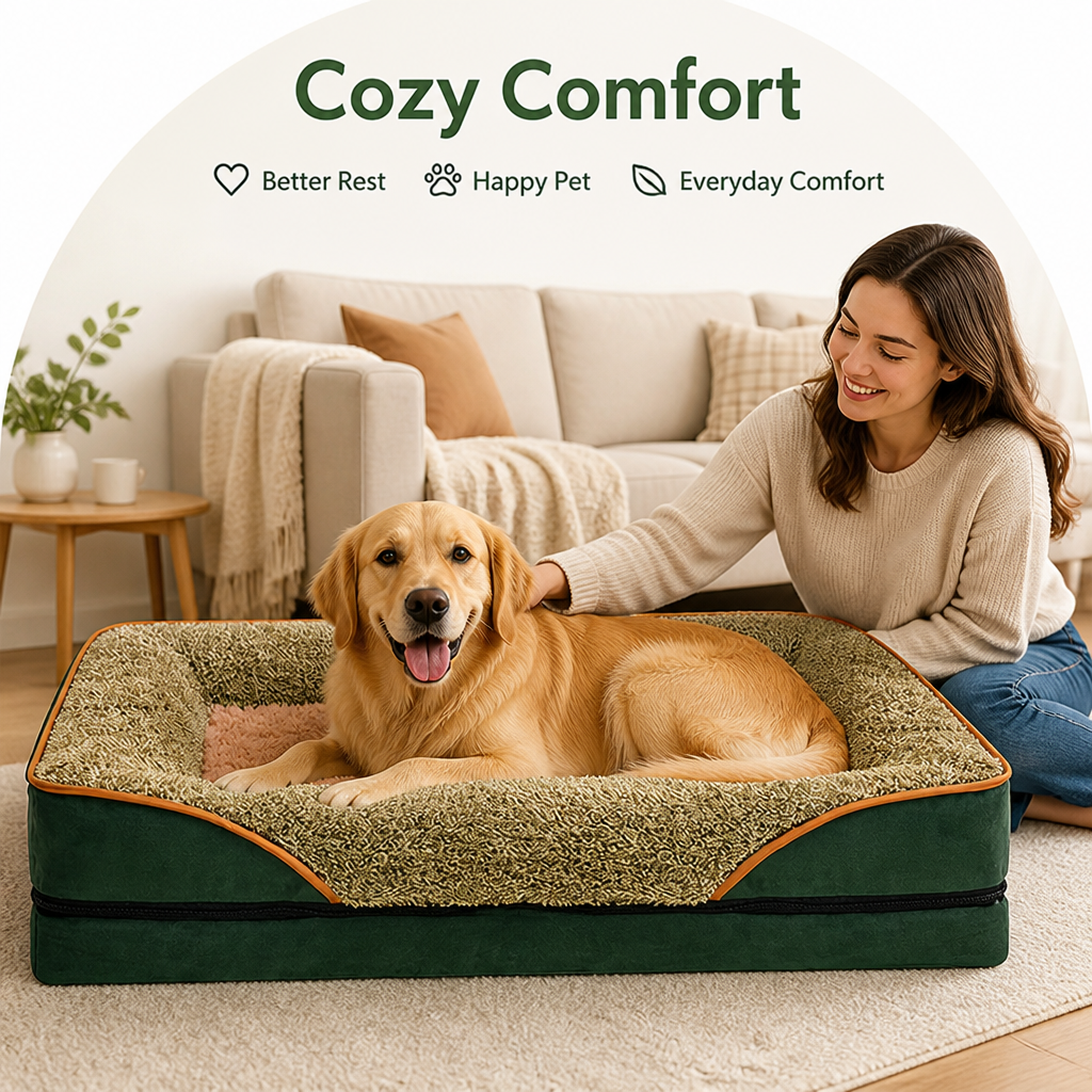 Petmarlow Removable Washable Plush Bolster Bed – view 9
