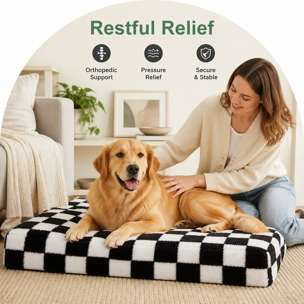 Petmarlow Orthopedic Memory Foam & Non-Slip Dog Bed (Removable Cover) – view 9