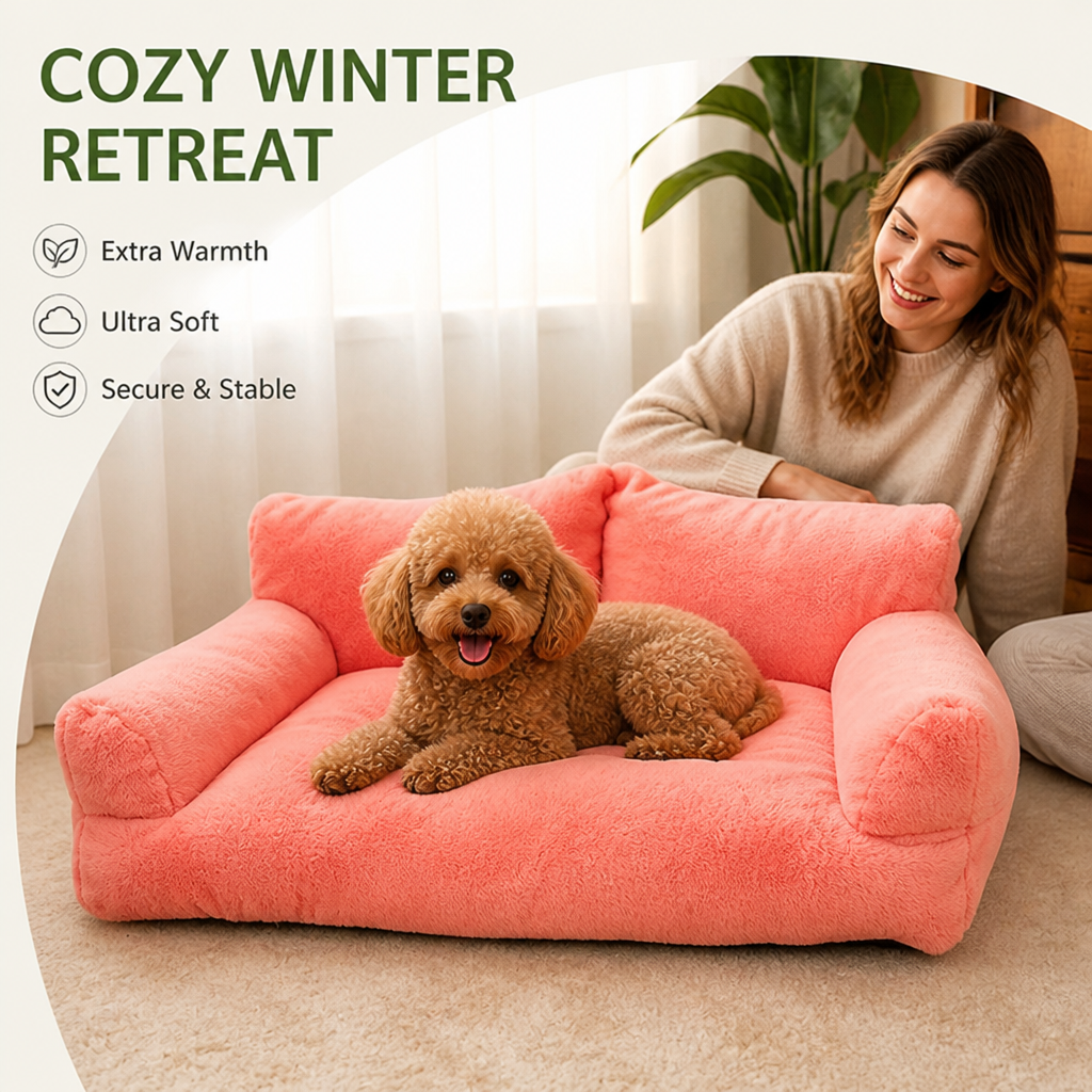 Petmarlow Cozy Winter Washable Dog Bed (Anti-Slip Base) – view 8