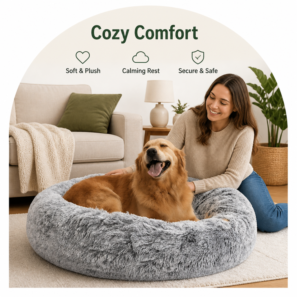 Petmarlow Plush Long-Pile Tie-Dye Round Dog Bed – view 11
