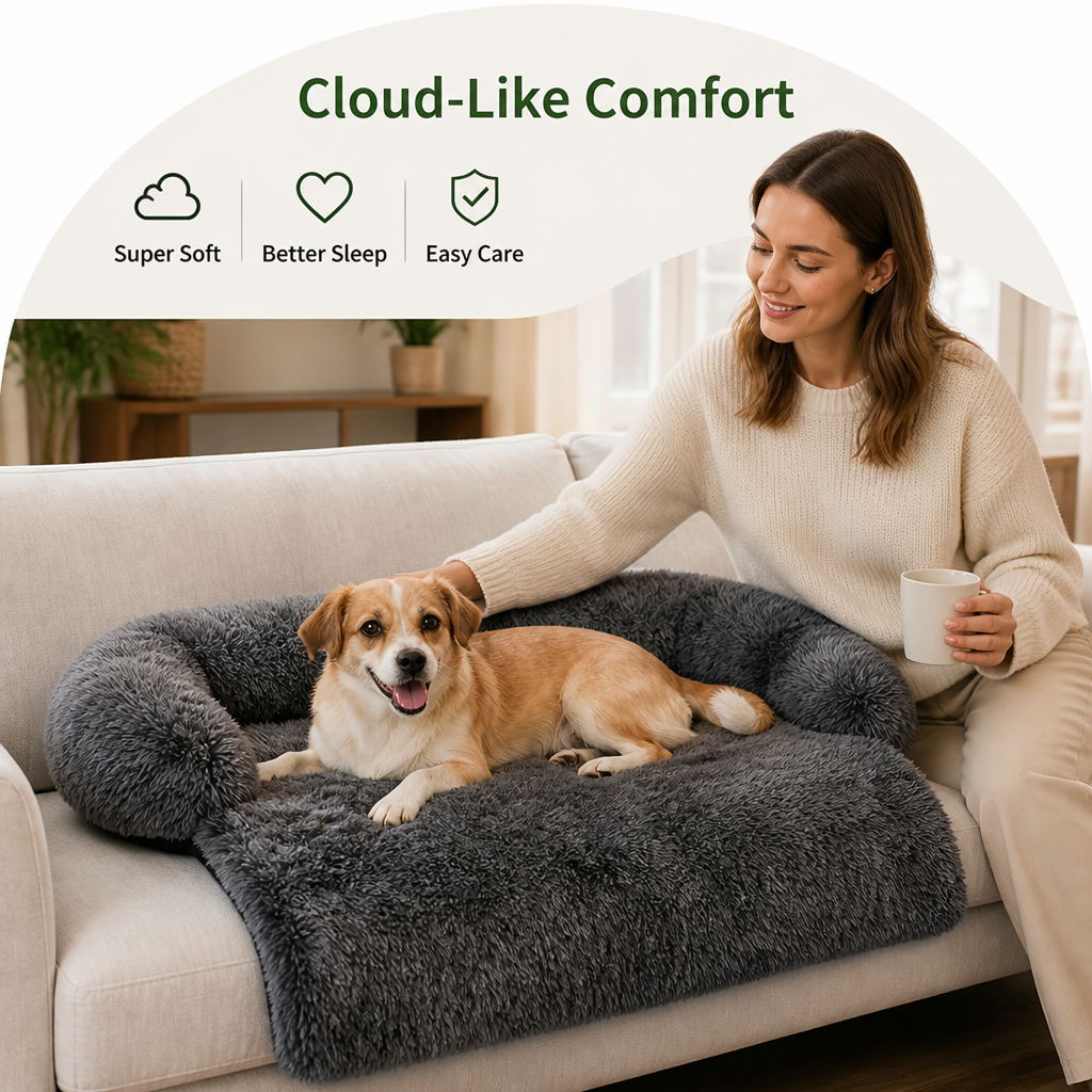 Petmarlow Plush Neck Pillow Pet Sofa Bed (Removable Cover) – view 7
