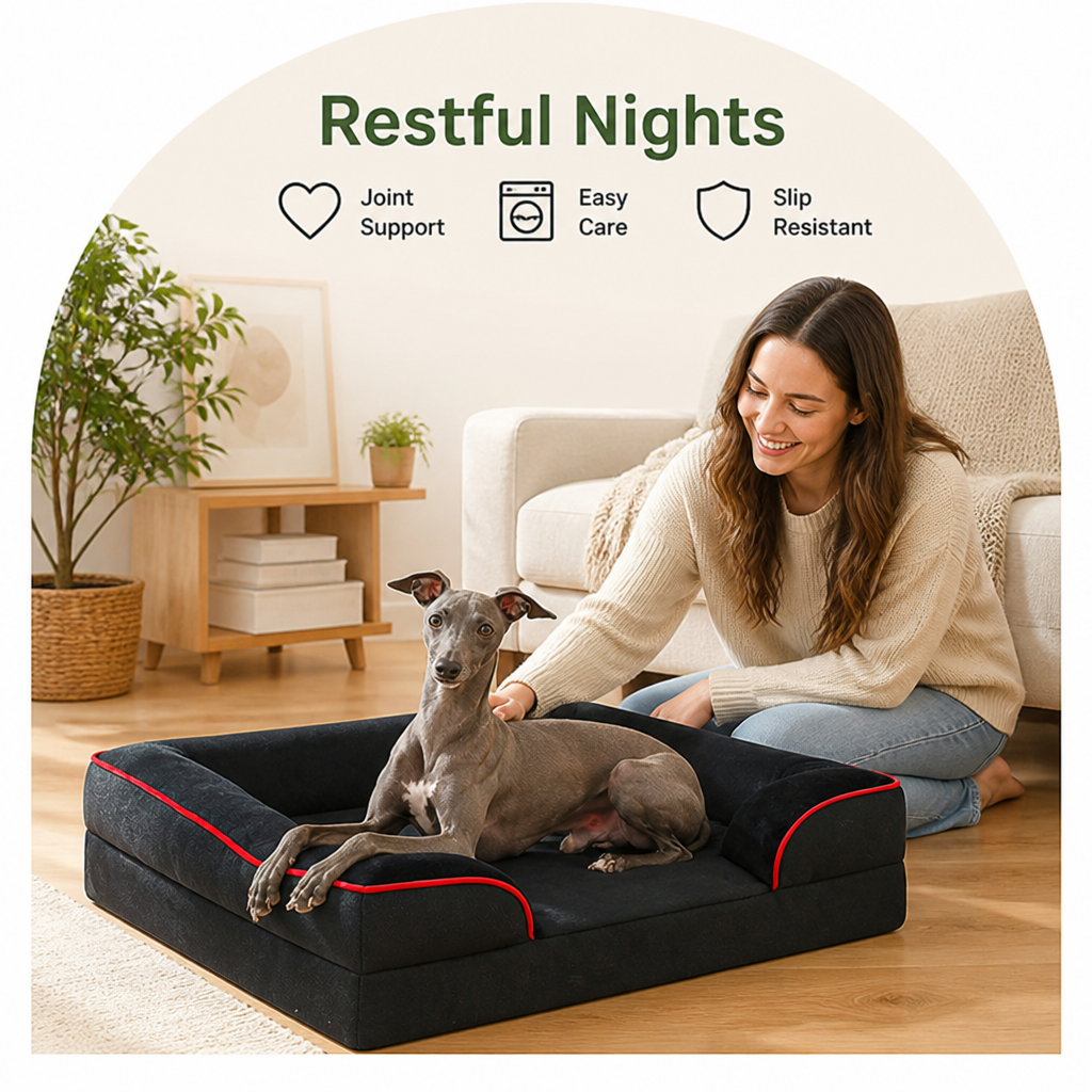 Petmarlow Orthopedic Egg-Crate Foam & Non-Slip Dog Bed (Removable Washable Cover) – view 15