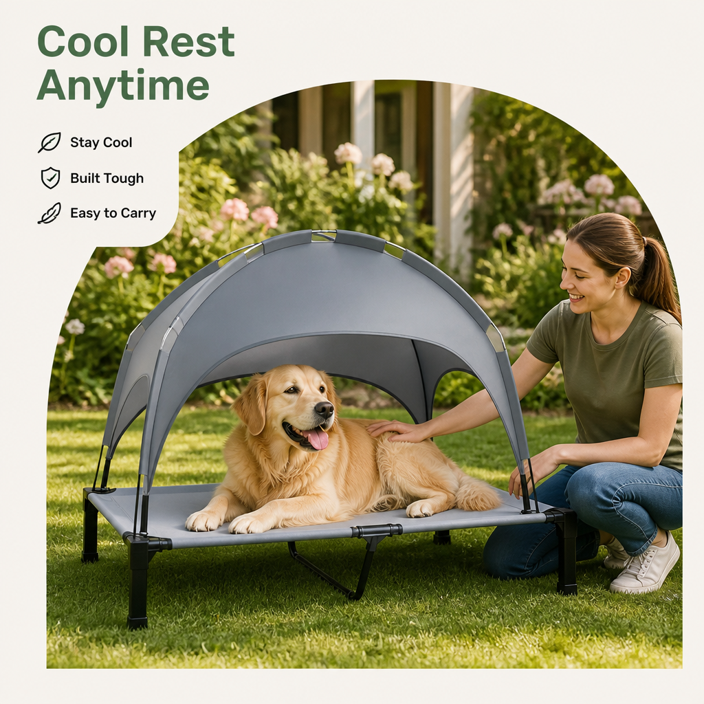 DogBedHouse Elevated Cooling Portable Nylon Dog Cot – view 8