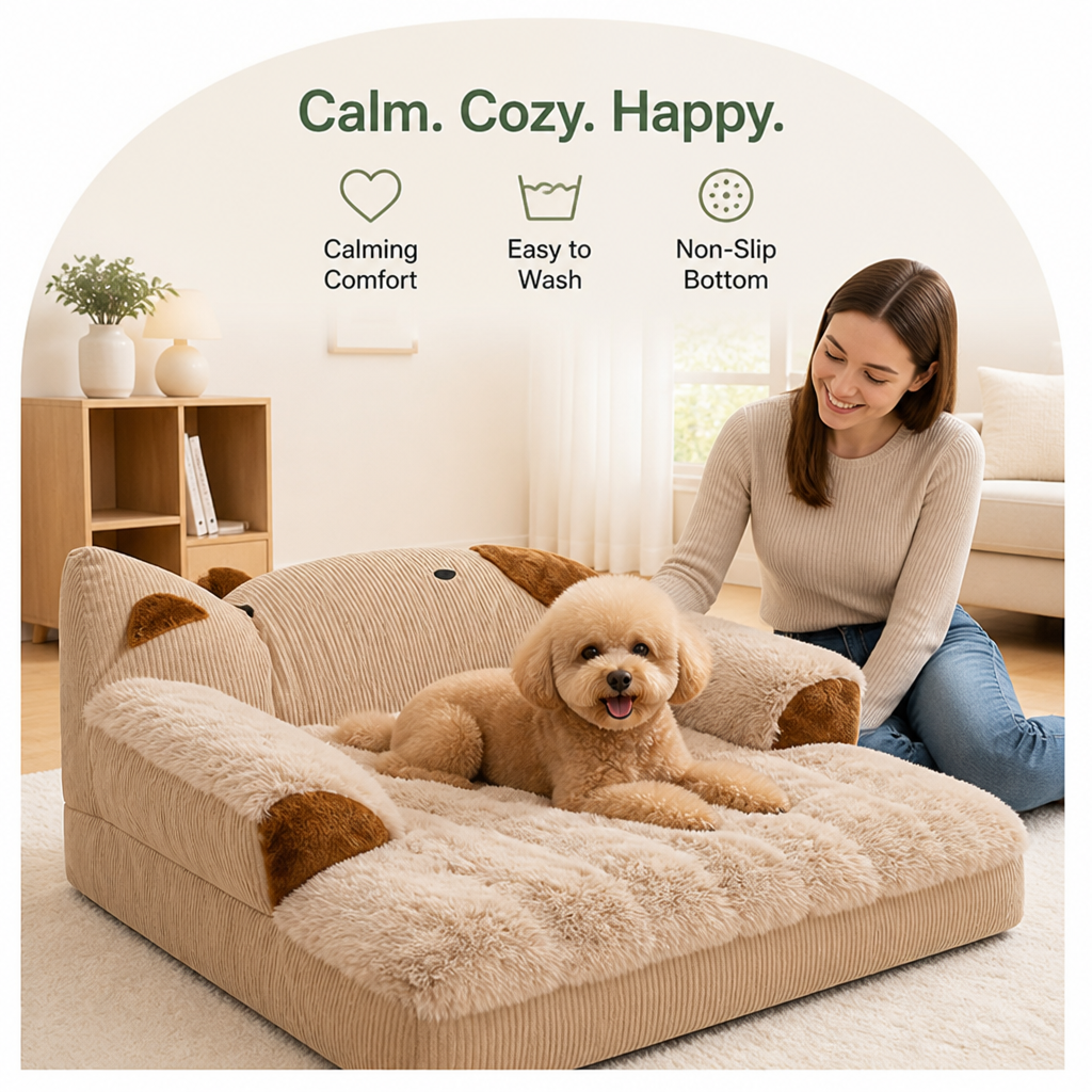 Petmarlow Calming Washable & Non-Slip Sofa Bed (Removable Cover) – view 7