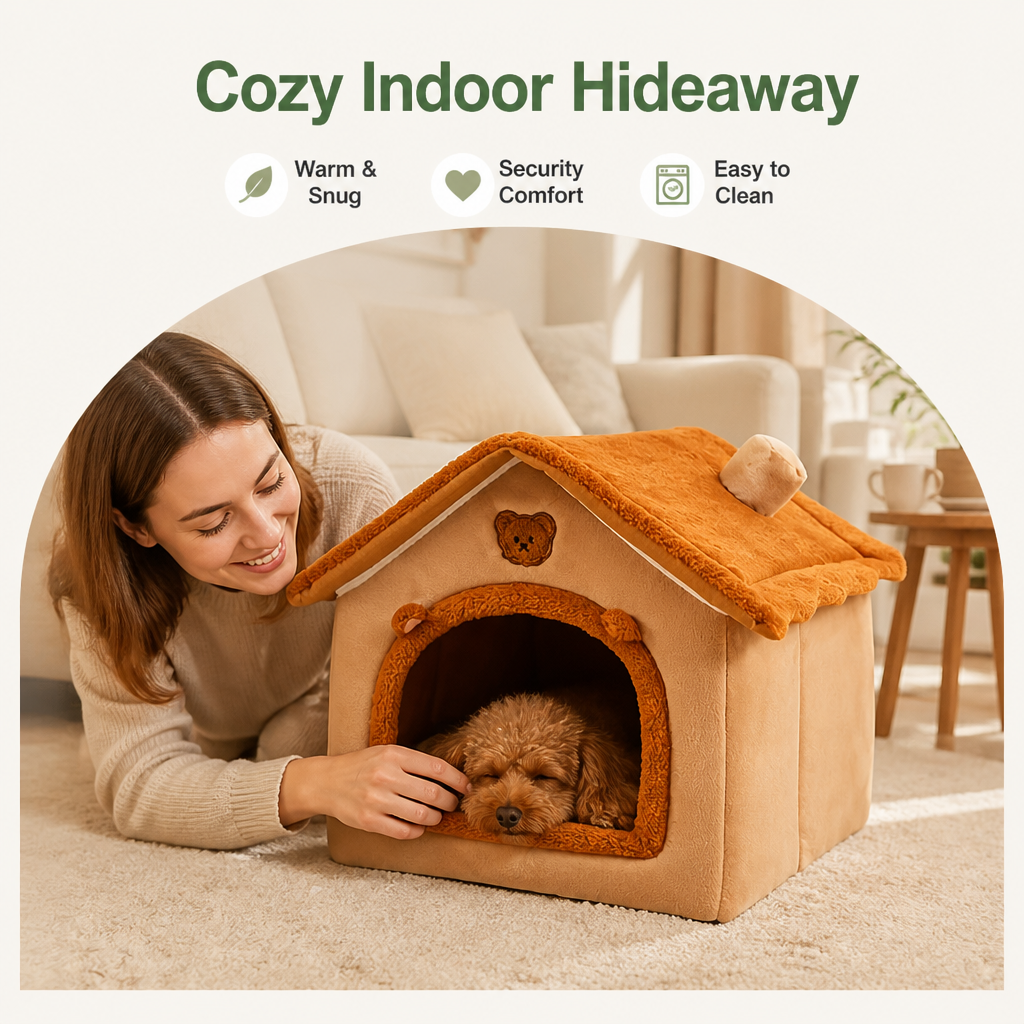 Petmarlow Foldable & Washable Cozy Cave Pet Bed – view 8